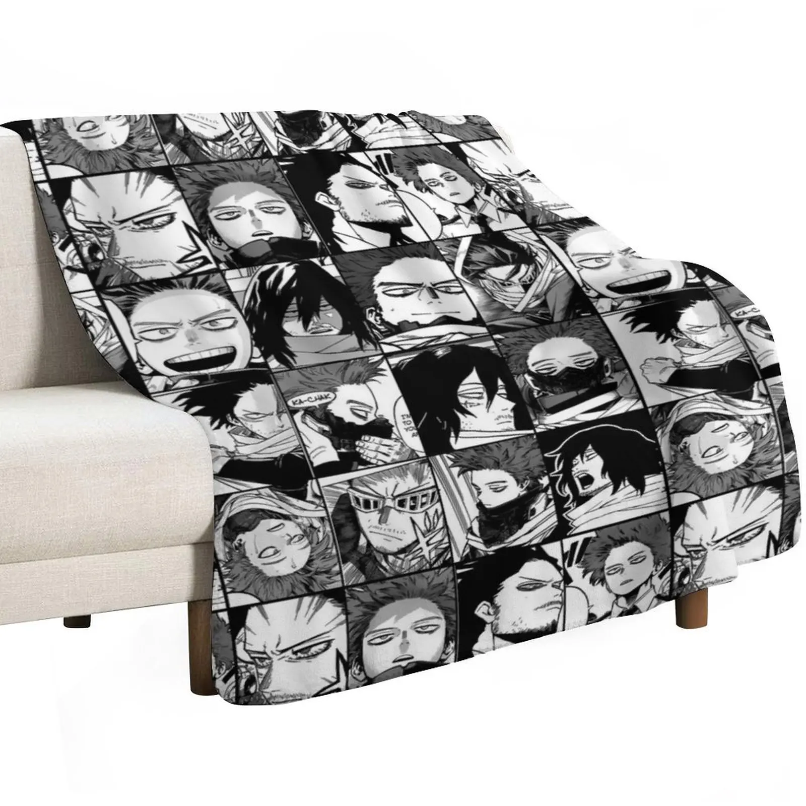 Aiza wa and Shin zo mix manga panels collage Throw Blanket Modern Design Soft Blanket for Home Decor