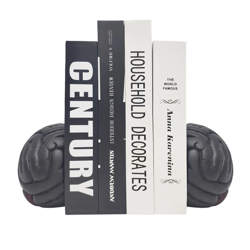 Top-Bookends Brain Bookends Bookshelf, Modern Bookends Heavy Duty Bookends For Office, Home, Living Room Decoration