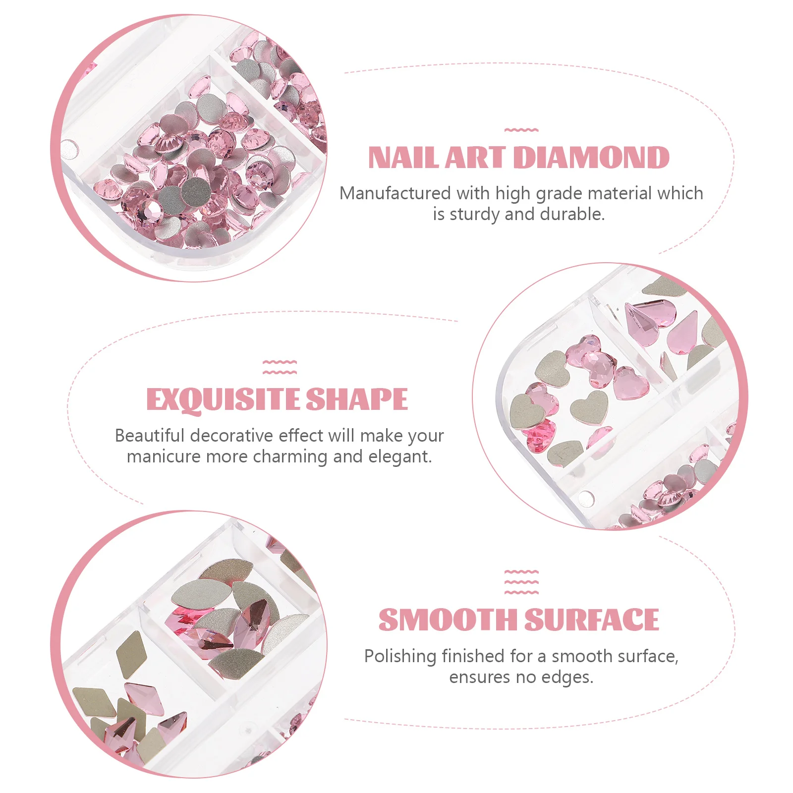 

Fancy Shape Nail Diamonds Craft Decorations Flatback Round Art Supplies Manicure Drill Glow Travel Lightweight DIY Nail nament