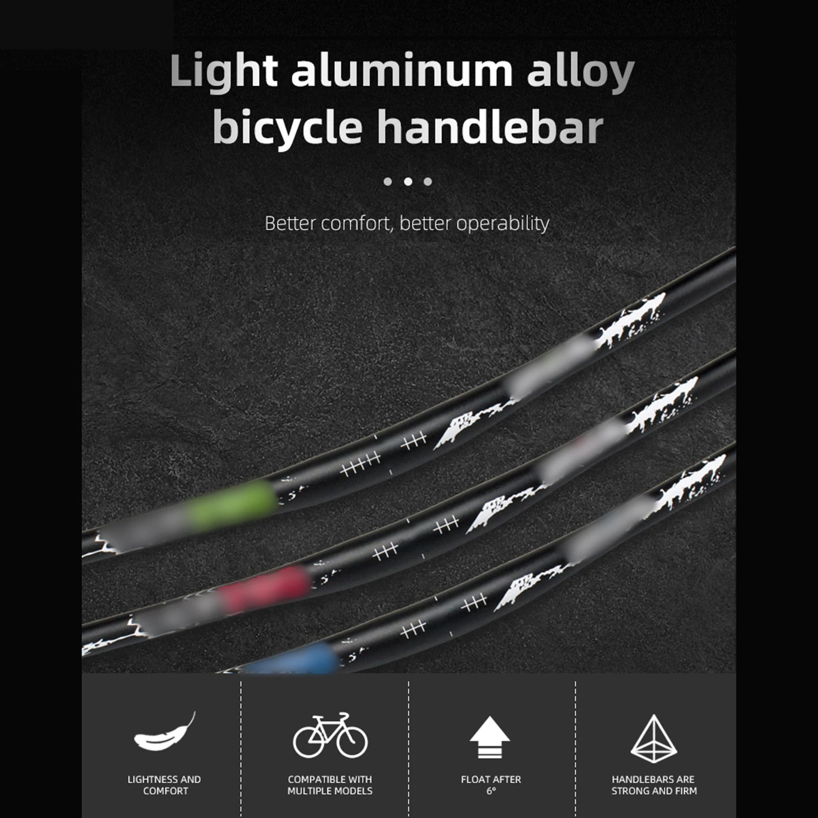 Mountainbike-Lenker, 31,8 mm Durchmesser, Hochhaus-Lenker mit mattierter Oberfläche, 720 mm, 780 mm Länge, Lenker aus Aluminiumlegierung für
