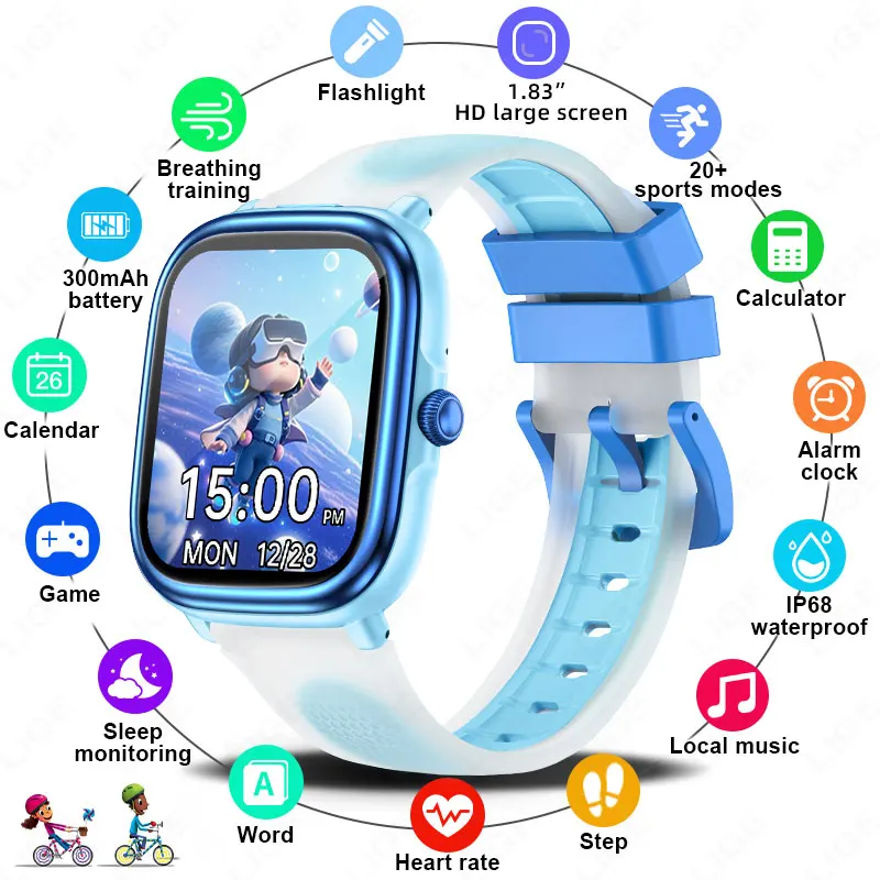

LIGE Kids Girls Boys Present Smart Watch Ftiness Tracker Bluetooth Call SmartWatch Men Women Pedometer Waterproof Children Watch