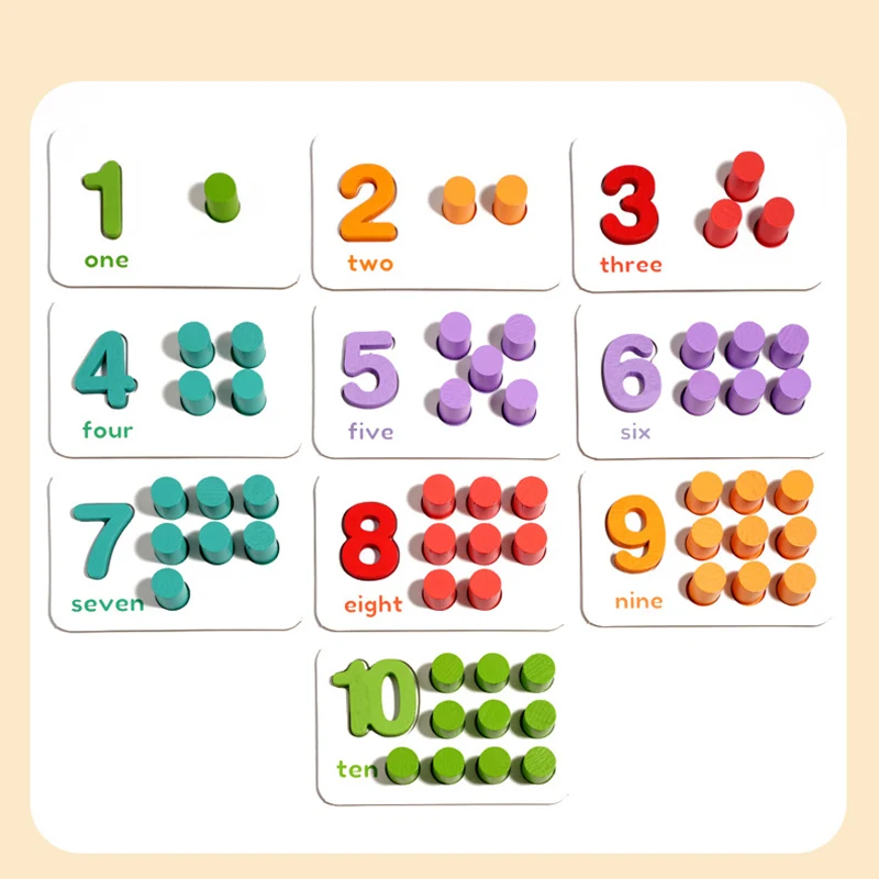 Tablero de números de madera para niños, combinación cognitiva, operación de resta, entrenamiento de pensamiento lógico Montessori, juguetes de matemáticas