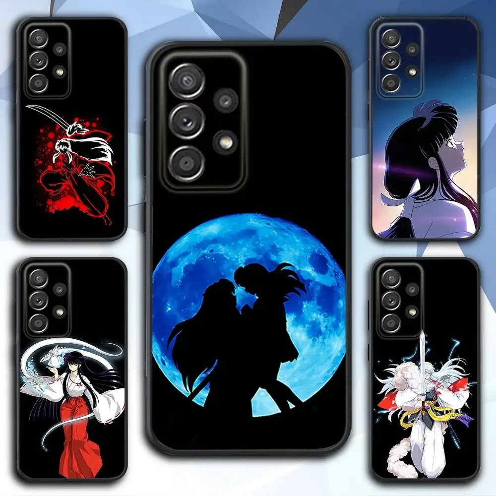 

Cute I-Inuyashas Anime Phone Case For Samsung S 25,24,23,22,30,21,10,9,Ultra,Plus,Lite,FE,4,5 G Soft Black Case