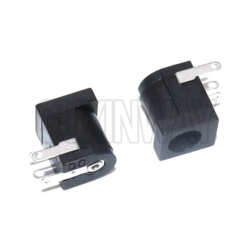 10pcs DC-005 Black DC Power Jack Socket 5.5x2.1mm DC Connectors Supply Barrel-Type Right Angle PCB Mount Terminal