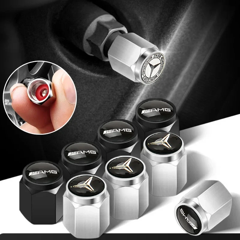 Car Tire Valve Stem Covers for Mercedes benz AMG W203 W211 W212 W213 W204 W205 W218 W463 W210 W176 Wheel Accessories