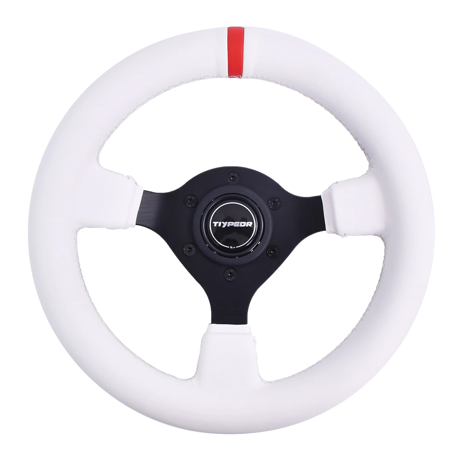 Tiypeor 280mm JDM Steering Wheel White Microfiber Leather High Quality Modified Steering Wheel