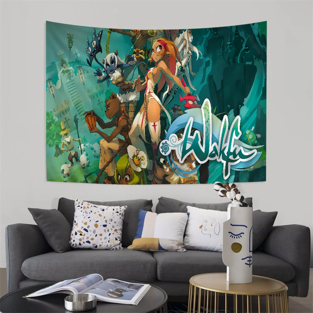 Game W-Wakfu Cartoon Tapestry Art Science Fiction Room Home Decor Wall Hanging Sheets