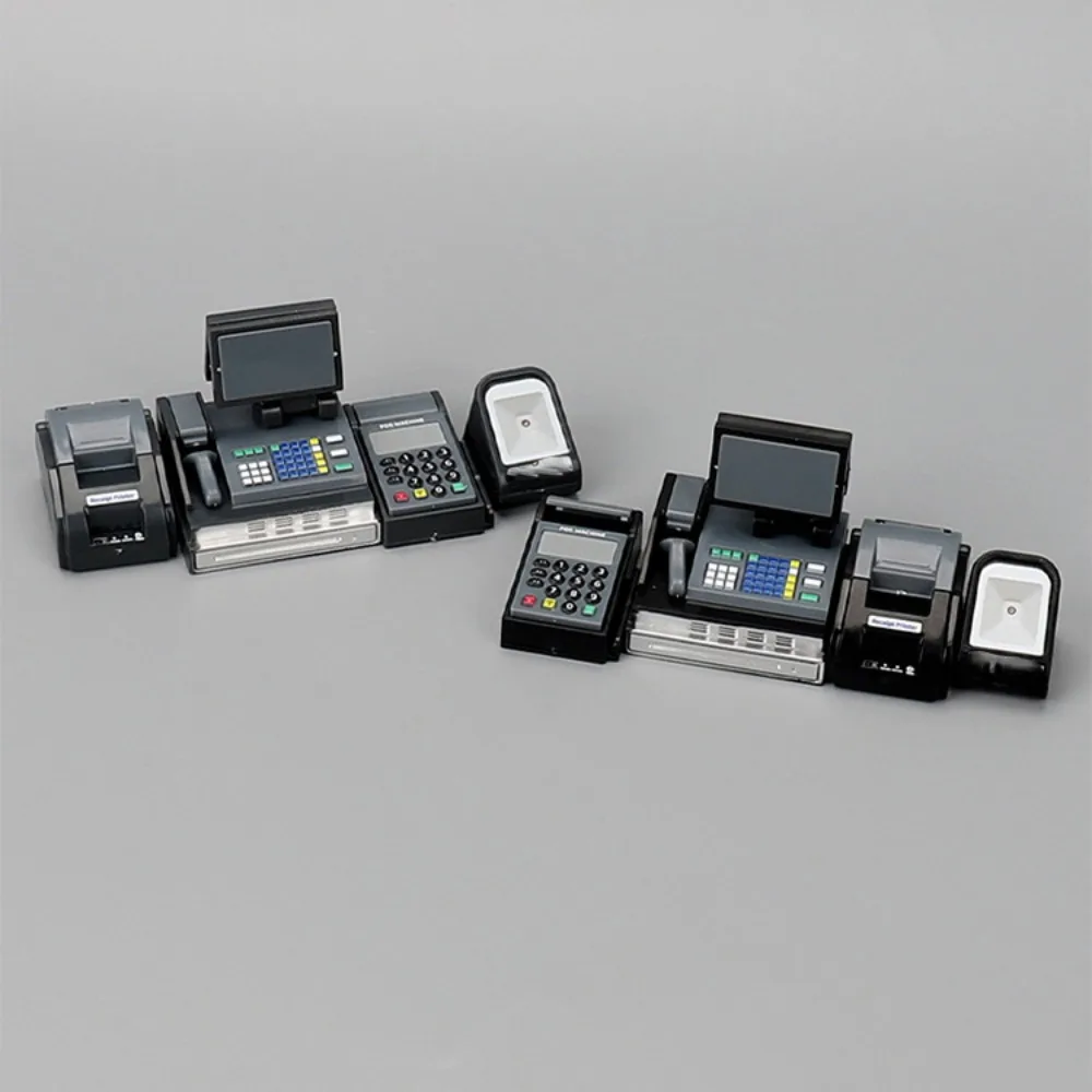 

Mini House Cash Register DIY Black Gray Miniature Cash Register Funny 1:6/1:12 Scale Mini Supermarket Store Card Machine