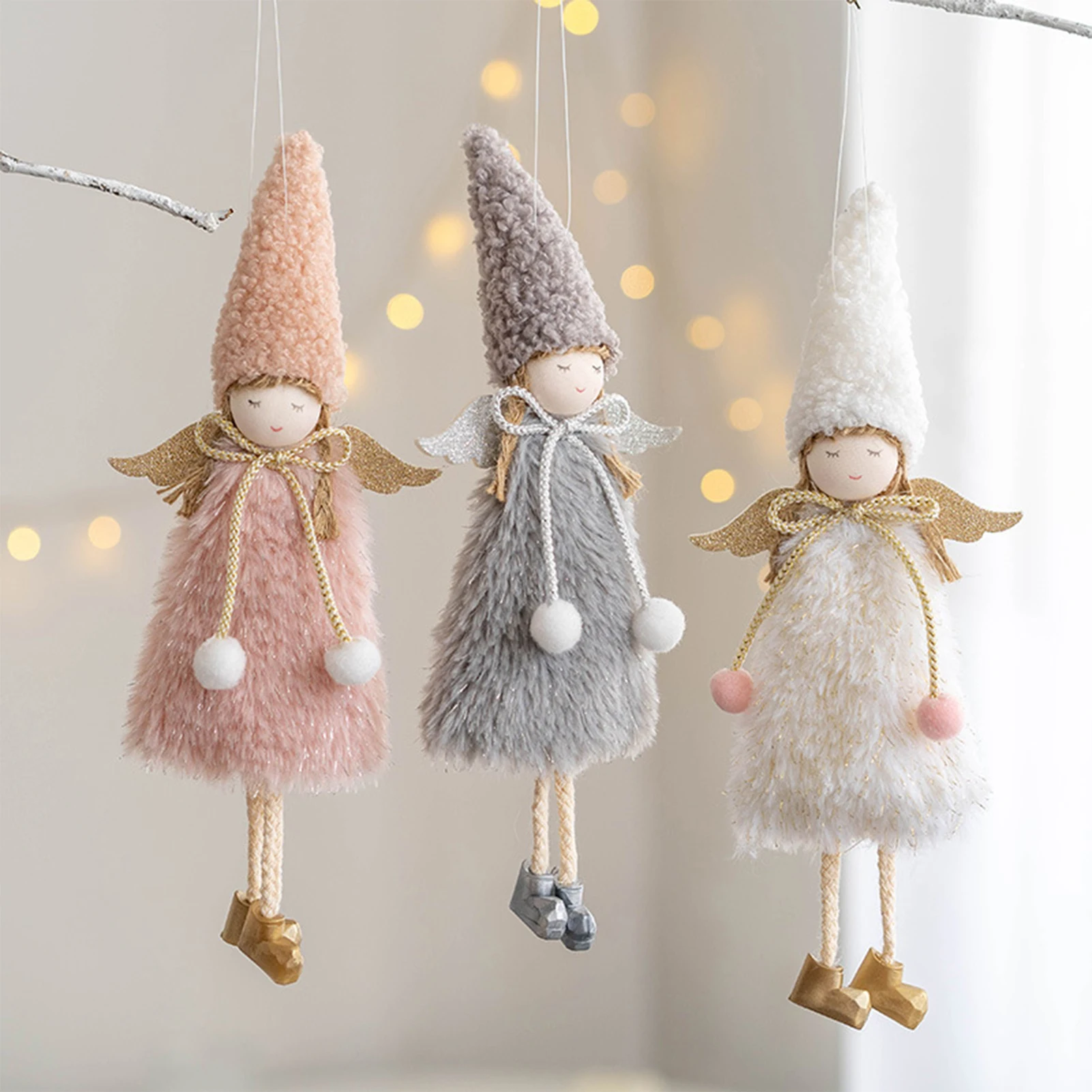 2023 Christmas Ornament Exquisite Net Yarn Plush Ballerina Girl Doll Christmas Tree Pendant New Year Christmas Decoration Gift