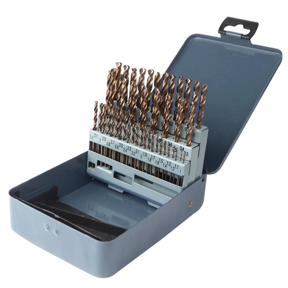M35 Cobalt Drill Bit Set HSS-Co Twist Drill Bits With Case For Metal Stainless Steel Wood Drilling Hole 51Pcs 1-6mm/41Pcs 6-10mm