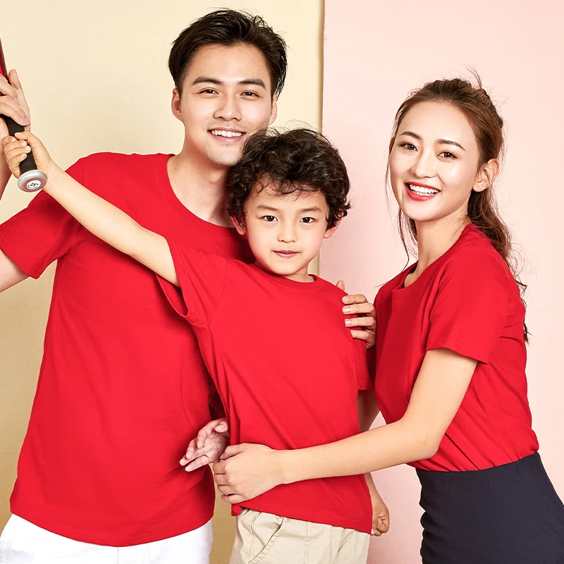

Summer Crew Neck Cotton T-shirt Family Wear Parent-child Wear Outdoor Activities Wear Casual Fashion Versatile Unisex Oversized