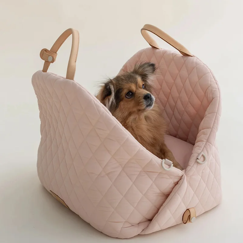 Portable Handbag For Pets Outdoor Luxury Car Seat Pet Travel Bed For Small Dags And Cats Washable Puppy Tote Bags With Seat Belt