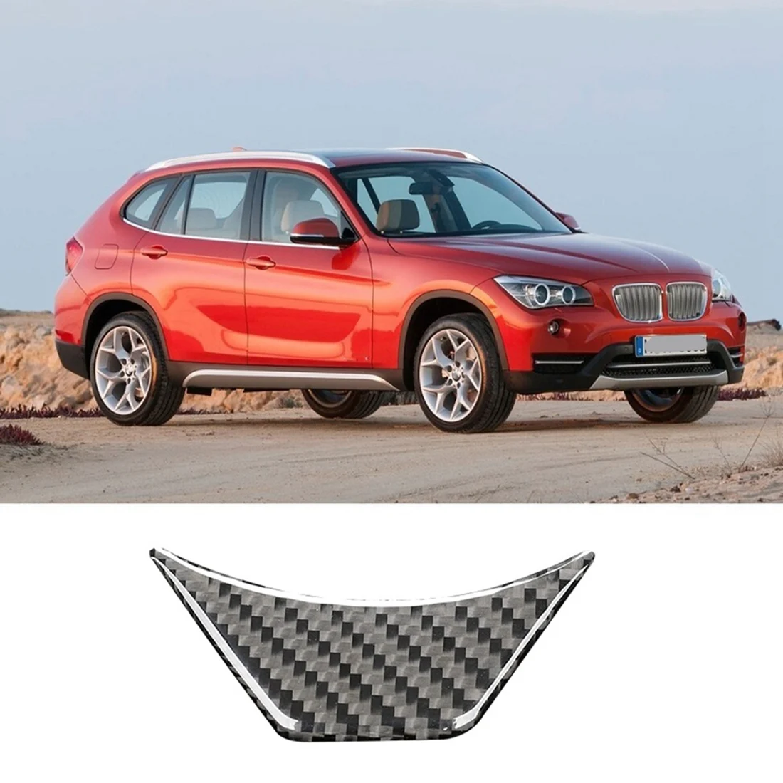 Steering Wheel Sticker Decoration Cover Trim Carbon Fiber for BMW- X1 E84 2010-2015 Interior