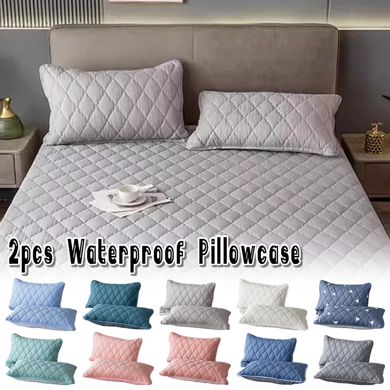 

1PC New Waterproof Pillowcase Anti Stain Machine Washable Pillow Cover 48x74cm Bedroom Decoration Pillow Case Protector For Home