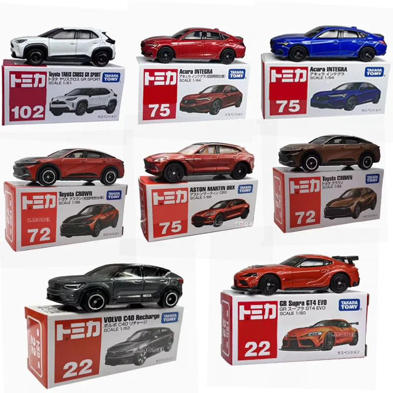 Original Takara Tomy coche Tomica Diecast aleación modelo vehículo niño juguete Toyota Supra GT4 Yaris Cross Aston Martin Dbx Nissan Ariya