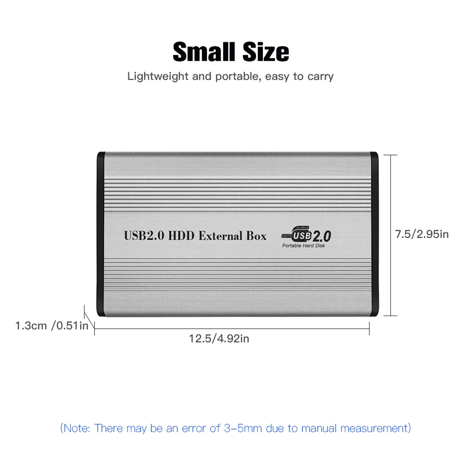 USB2.0 to IDE Hard Disk Case 2.5'' IDE HDD Enclosure Portable Hard Disk Box Aluminum Alloy HDD Enclosure (Not Inclube Hard Disk)