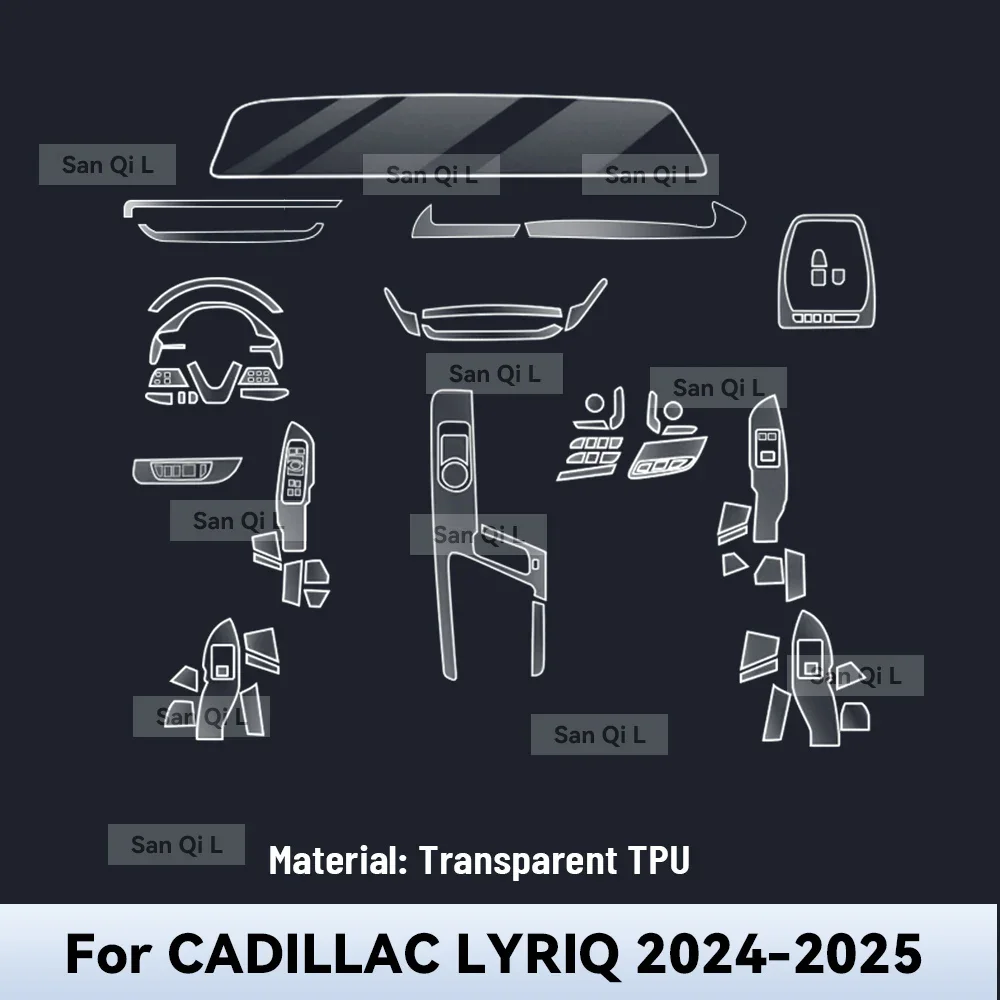 YMC For CADILLAC LYRIQ 2024 2025 TPU Car Navigation Screen Film Gearbox Protective Sticker Anti-scratch Interior Accessories