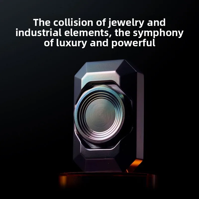 Black Mirror EDC Gem Feel Type Rounded Edges Mechanical Metal Two-Page Fidget Spinner Decompression Desktop Toy