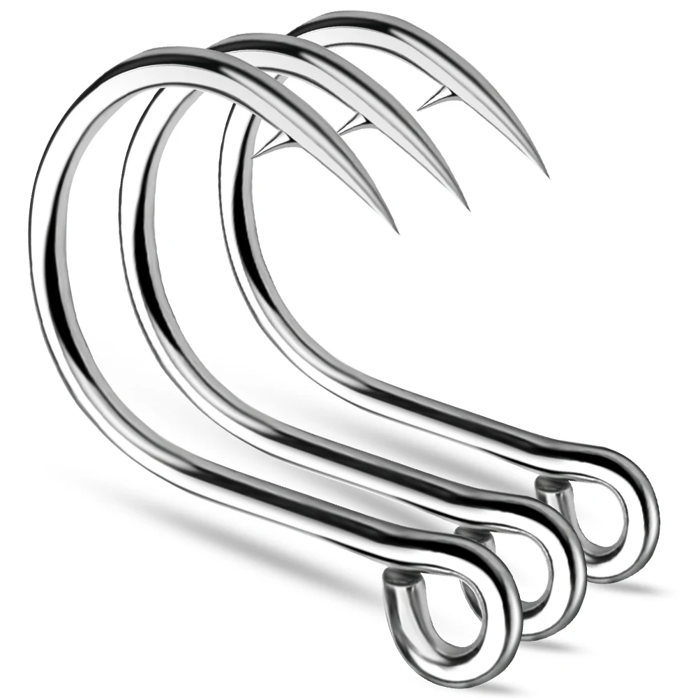 

PROBEROS 20pcs High-Carbon Steel Iron Plate Fishhook Boat Fishing Anchor Hook with Holes Single Hook Size 6# to 11/0