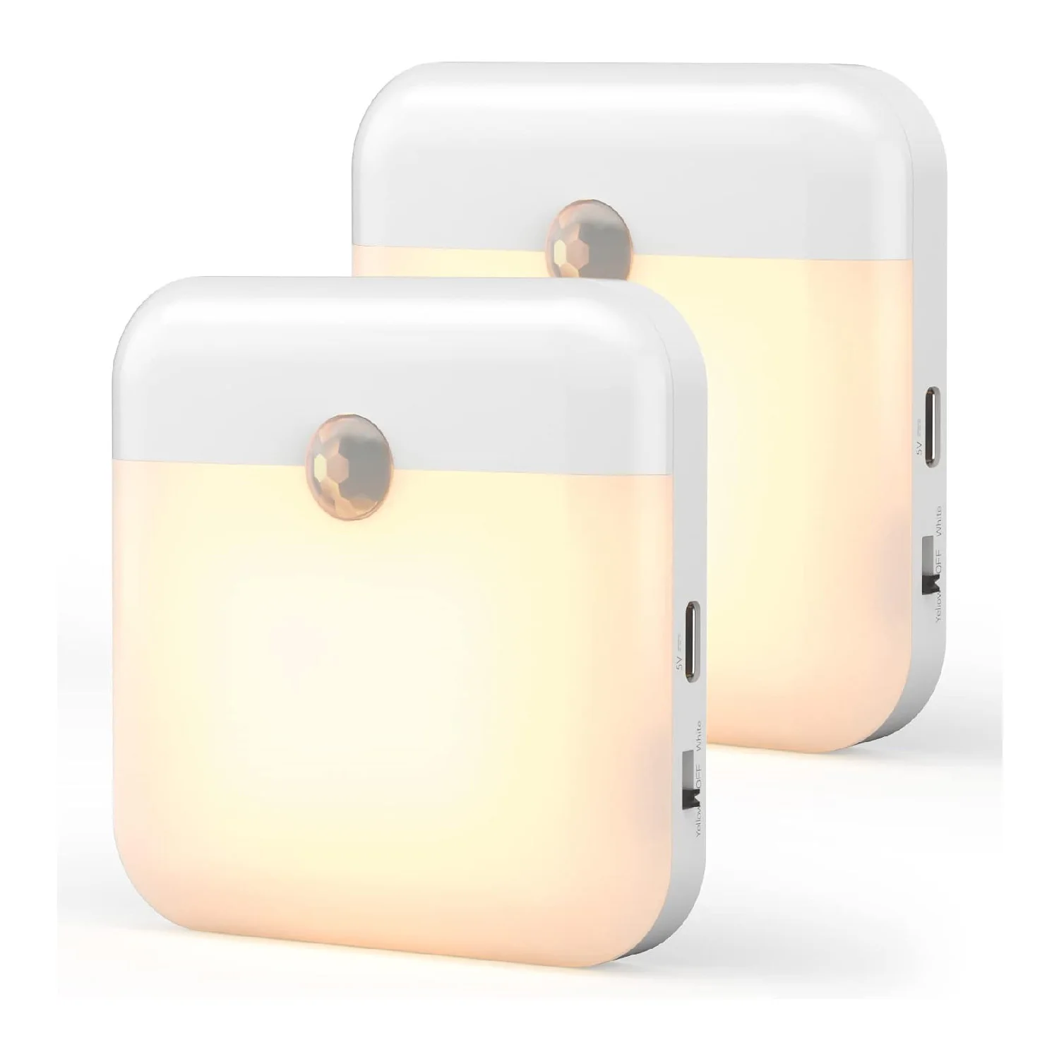 Night Light Motion Sensor with USB Cable LED Rechargeable Battery for Indoor Use in Bathroom Hallway Cruise Cabin Toilet Bed