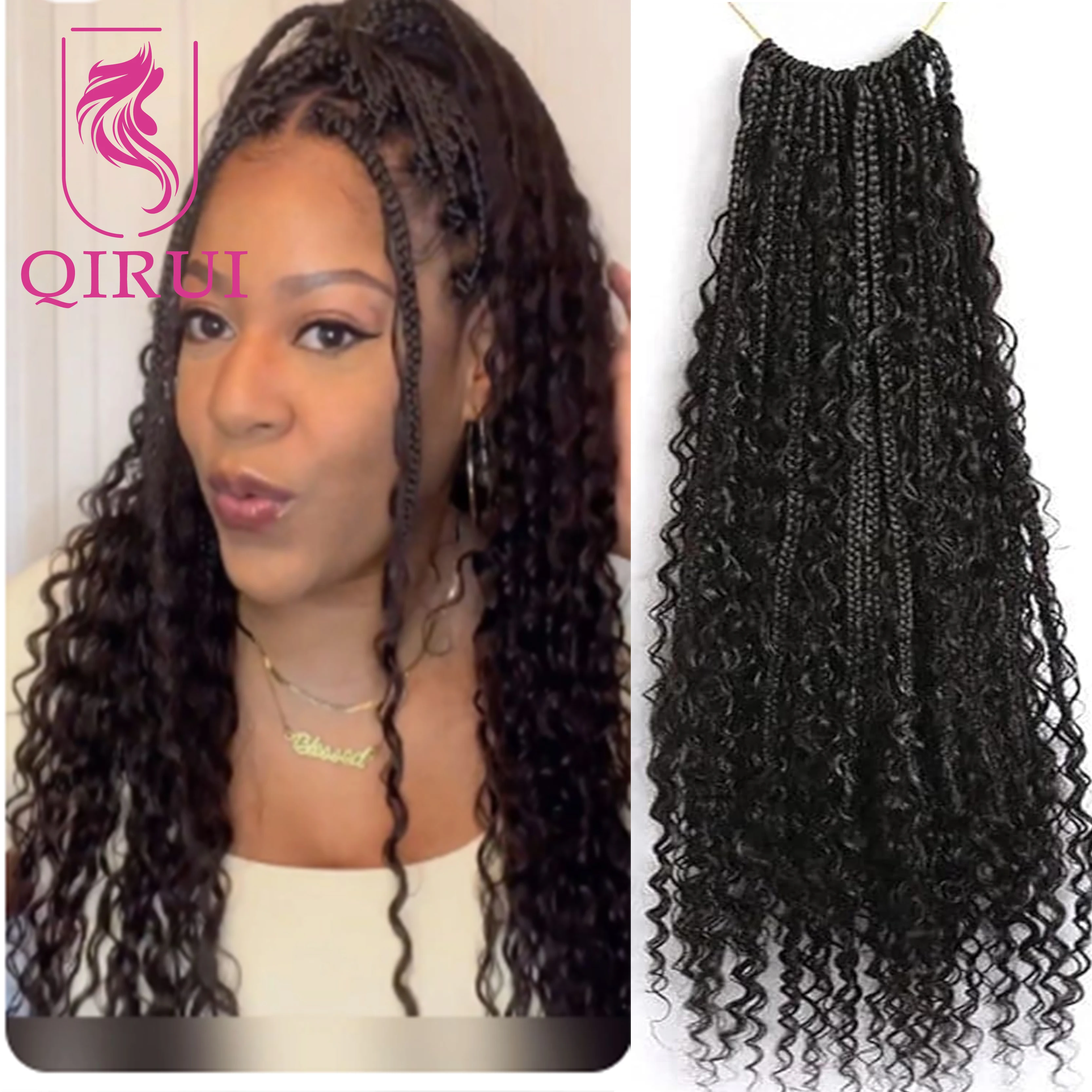 

Натуральные волосы для плетения крючком в стиле бохо, косы-боксы с натуральными кудрями, 14-30 дюймов, синтетические косы с натуральными кудрями, волосы для плетения, наращивание волос