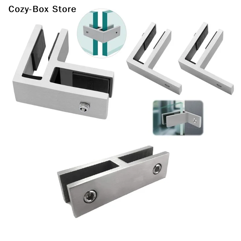 [ZY]304 Stainless Steel Glass Clip Holder Heavy Duty Glass Clip Bracket For Tempered Glass[ZY]