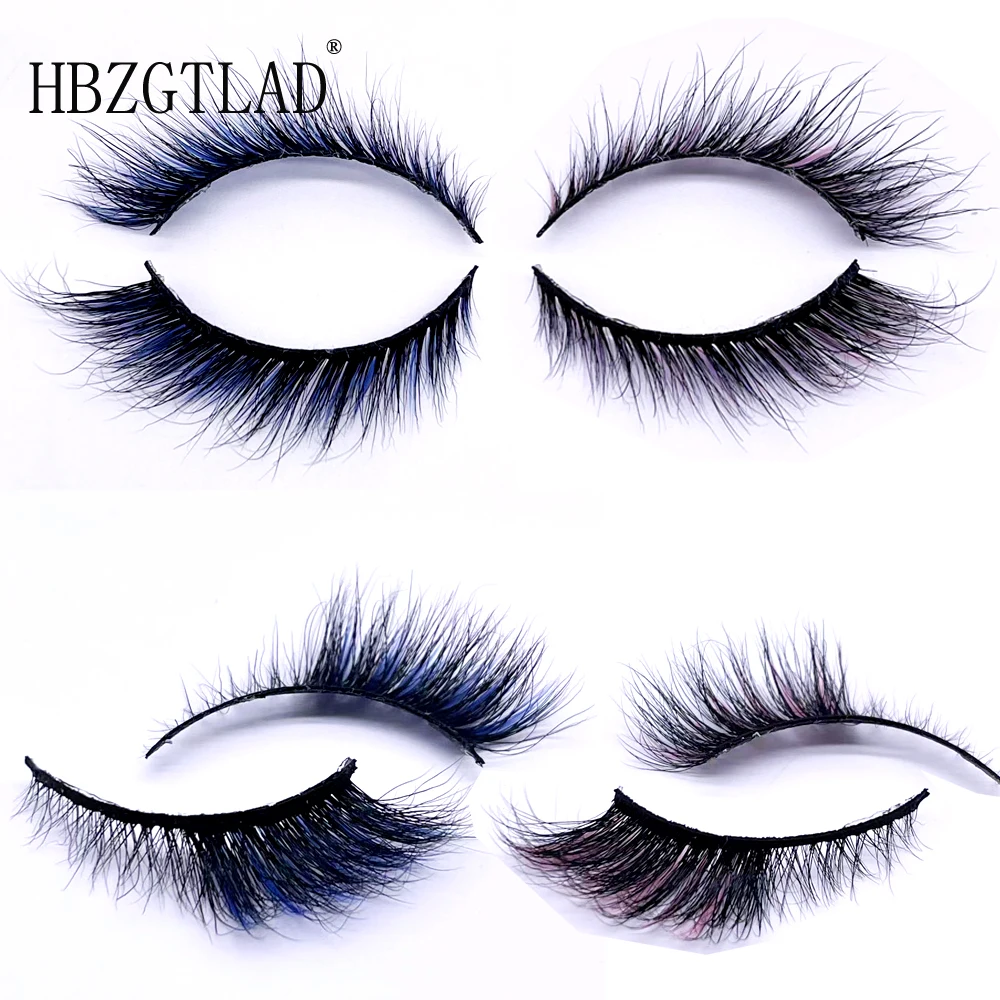 2022 New 3D Mink Eyelashes Colorful 100% Mink Lashes Gradient color Natural Wispy False Eyelashes Fluffy Soft Cilias Vendor