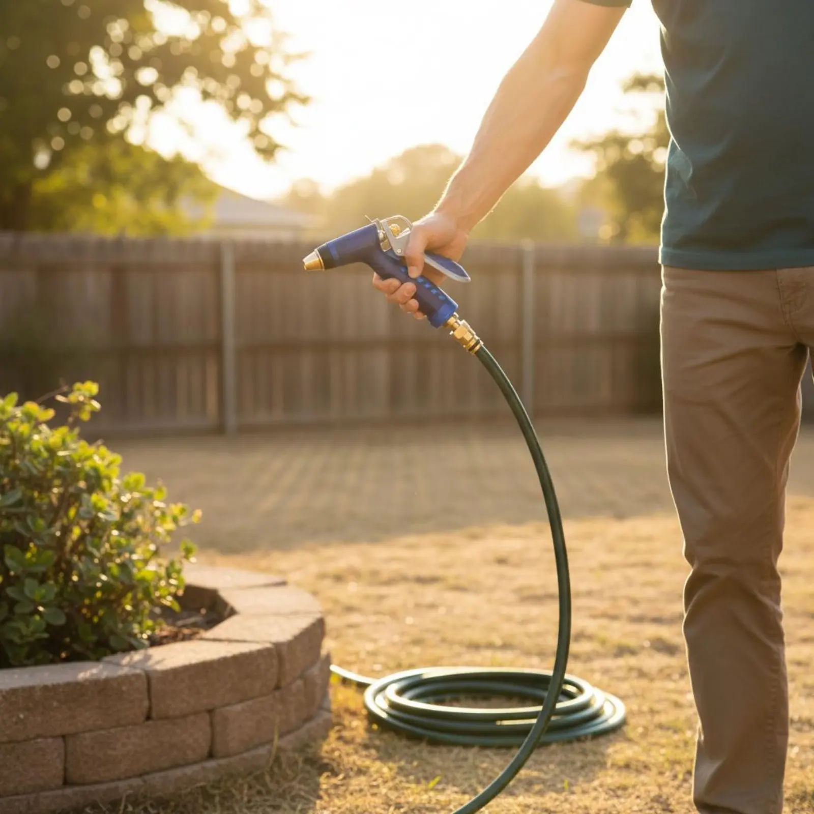 

Water Brass Head Car Wash Spray Garden Hose Sprayer Rust Resistant Outdoor Tool Easy Grip Handle for Yard Cleaning