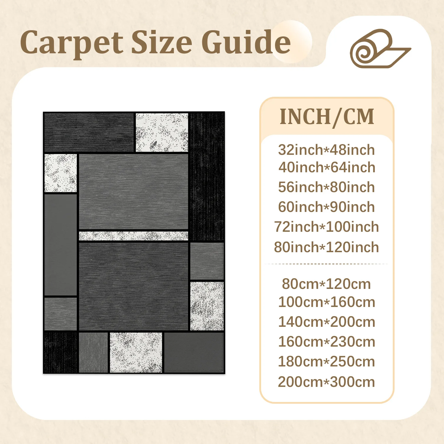 Abstract Geometric Gray White Patchwork Area Rug, Velvet, Machine Washable Soft Durable, Suitable for Living Room, Bedroom, Office, Entryway, Ideal for Halloween, Thanksgiving, Black Friday, Christmas, New Year Home Decor