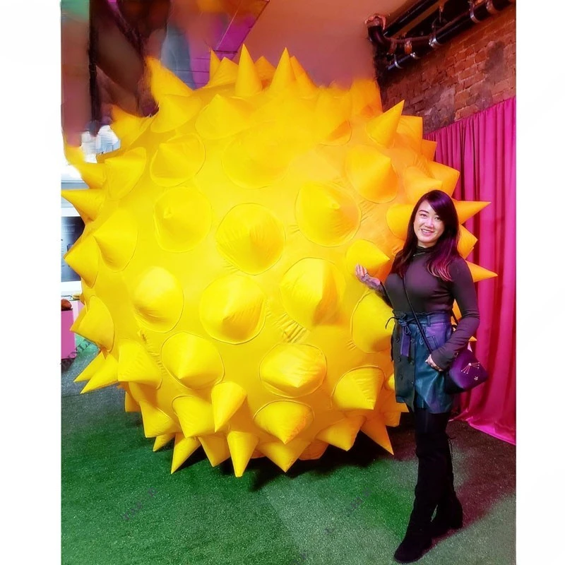 Durian Model Giant Inflatable  Pineapple for Events, Hot Selling Attractive Yellow Inflatable Food Replica