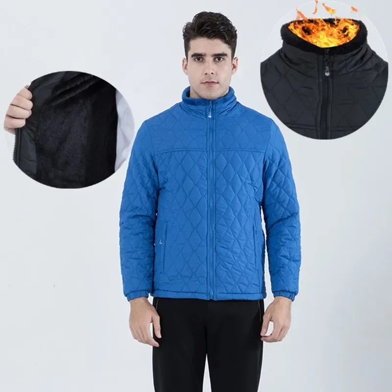 5XL Plaid Fleece Coat Men Women Autumn Winter Outdoor Hiking Sport Warm Liner Plus Velvet Windproof Outerwear Tops