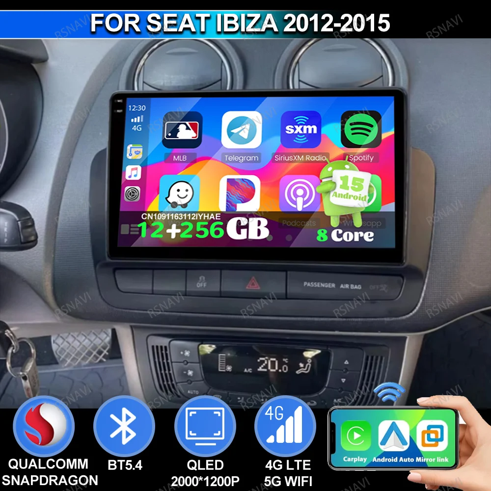 

Android 15 Car Radio For Seat Ibiza 2012-2015 Passat B7 5G WIFI Jdm BT Golf 4 Motorcycle Accessories Tesla Model Y Junwiper QLED