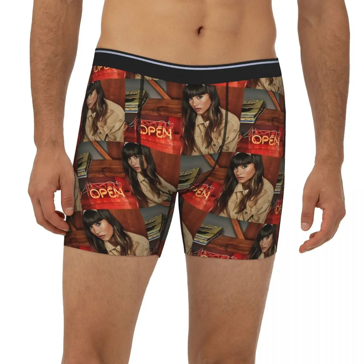 

A-Aitana Singer Long Boxer Underpants Short Men Panties Comfortable Underwear for Homme Man Boyfriend Gift