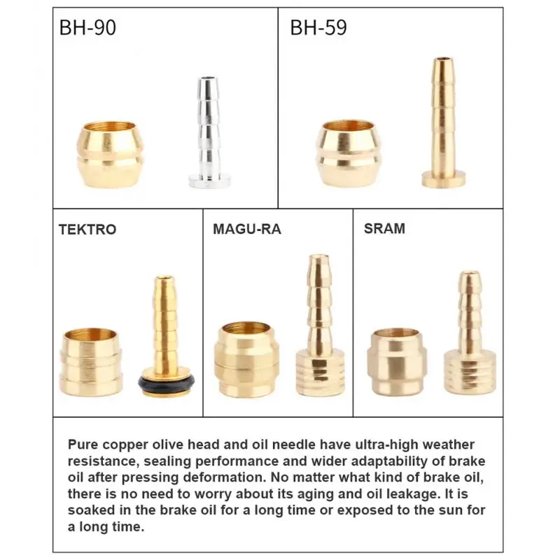 Bicycle Oil Brake Olive Head Oil Pin For BH59 BH90 MAGURA SRAM TEKTRO Brass Bicycle Parts Outdoor Riding Repair Tools