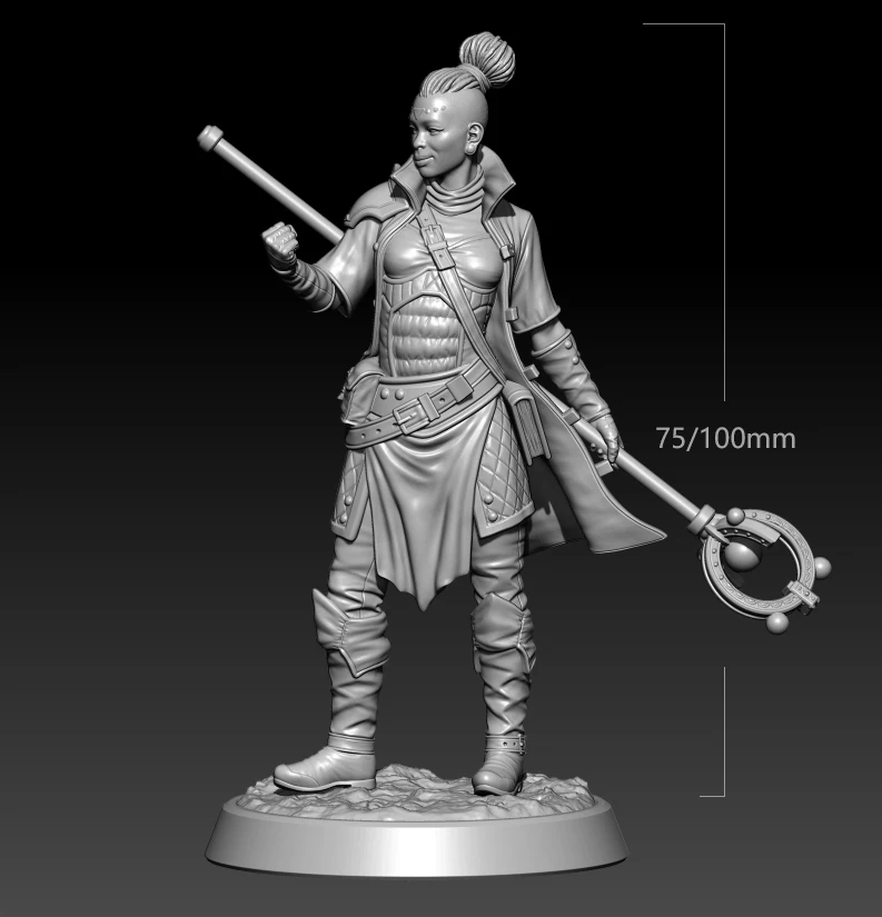 

1/24 75mm 1/18 100mm Resin Model Kits The Female Figurine Witch Warrior Unpainted No Color Sculpture RW-489