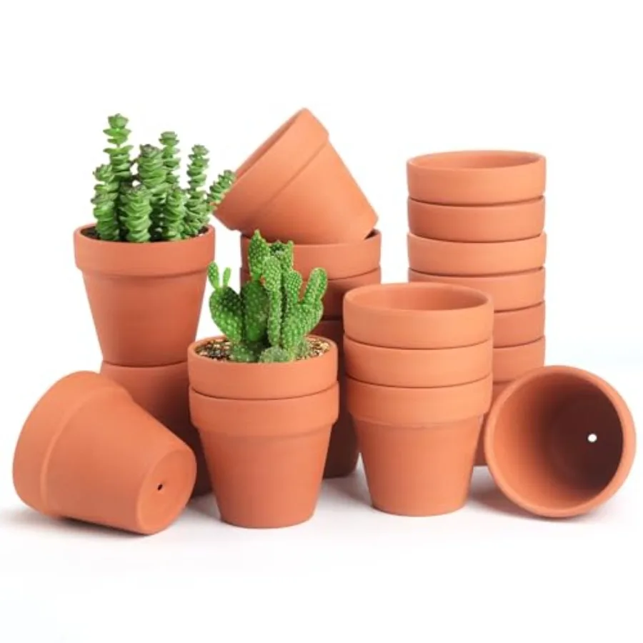 

20 Pack 3.15 inch Terra Cotta Clay Flower Pots Breathable and Paintable Indoor Mini Planters for and Adults Ideal for Home Deco