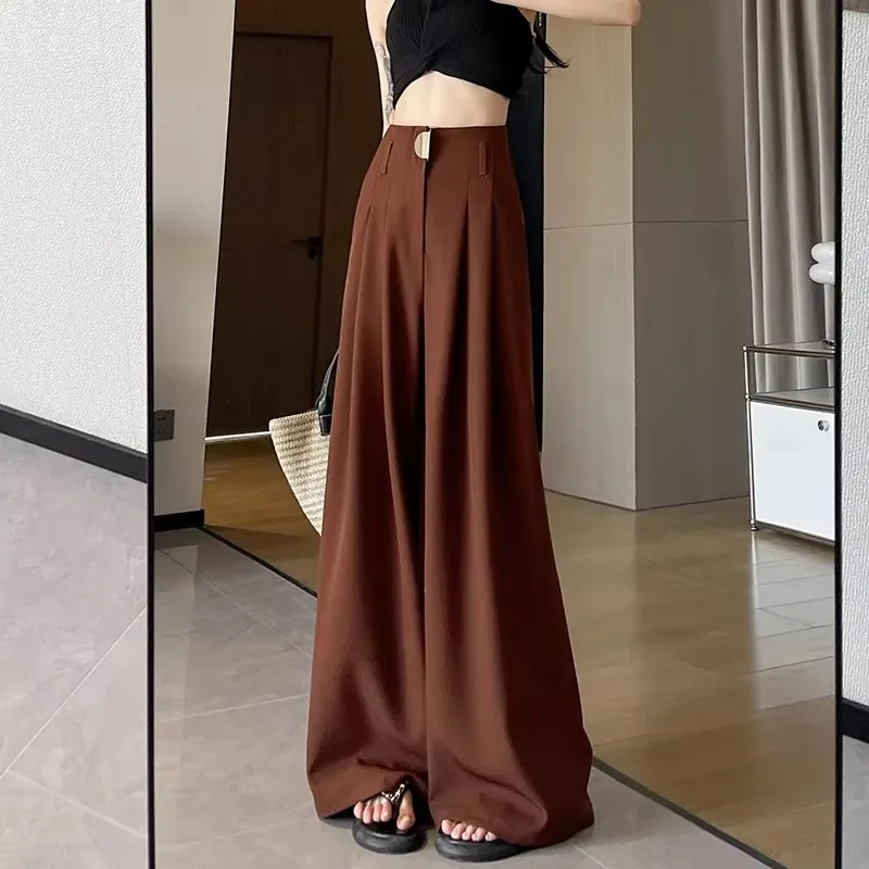 

Sweet Hot Girl Casual Wide Leg Pants for Women's Autumn High Waisted Loose Straight Leg Floor Pants Fashion Female Clothes