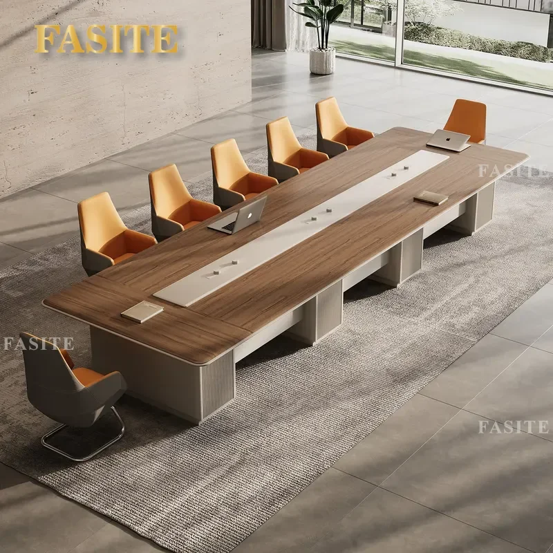 For Large Rectangular Conference Table Modern Simple High End Long Business Negotiation Desk Commercial Office Furniture with