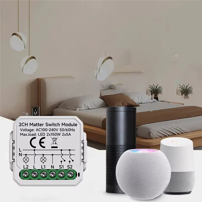 [techverse]-スマートホームリレーオートメーションブレーカー1-2-3ギャングmatter-wifiスイッチモジュールはhomekit、smartthings、alexa、googleに対応