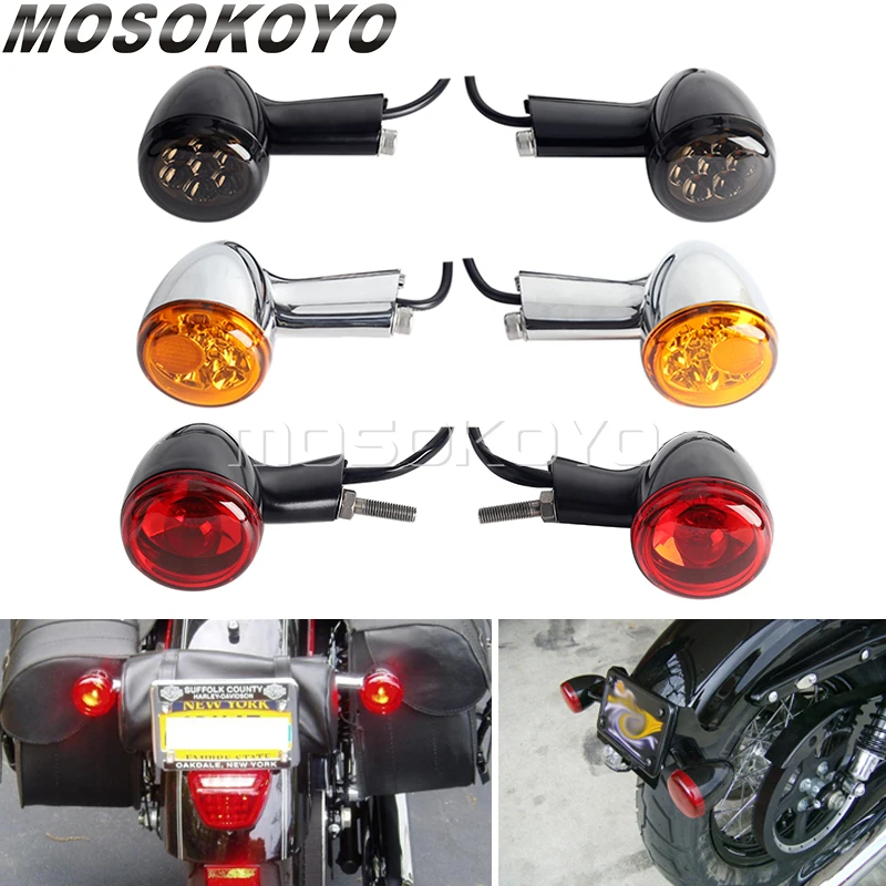 

Motorcycle Rear Red Amber Turn Signal Light Bracket For Harley Sportster XL 883 1200 1992-2022 Tail Brake Running Lamp Indicator