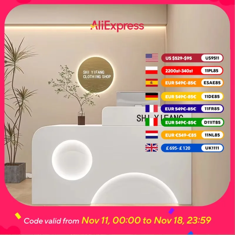 

Aesthetics Drawers Reception Desks Beauty Counter Salon White Reception Desks Modern Business Empfangs Tresen Nordic Furniture