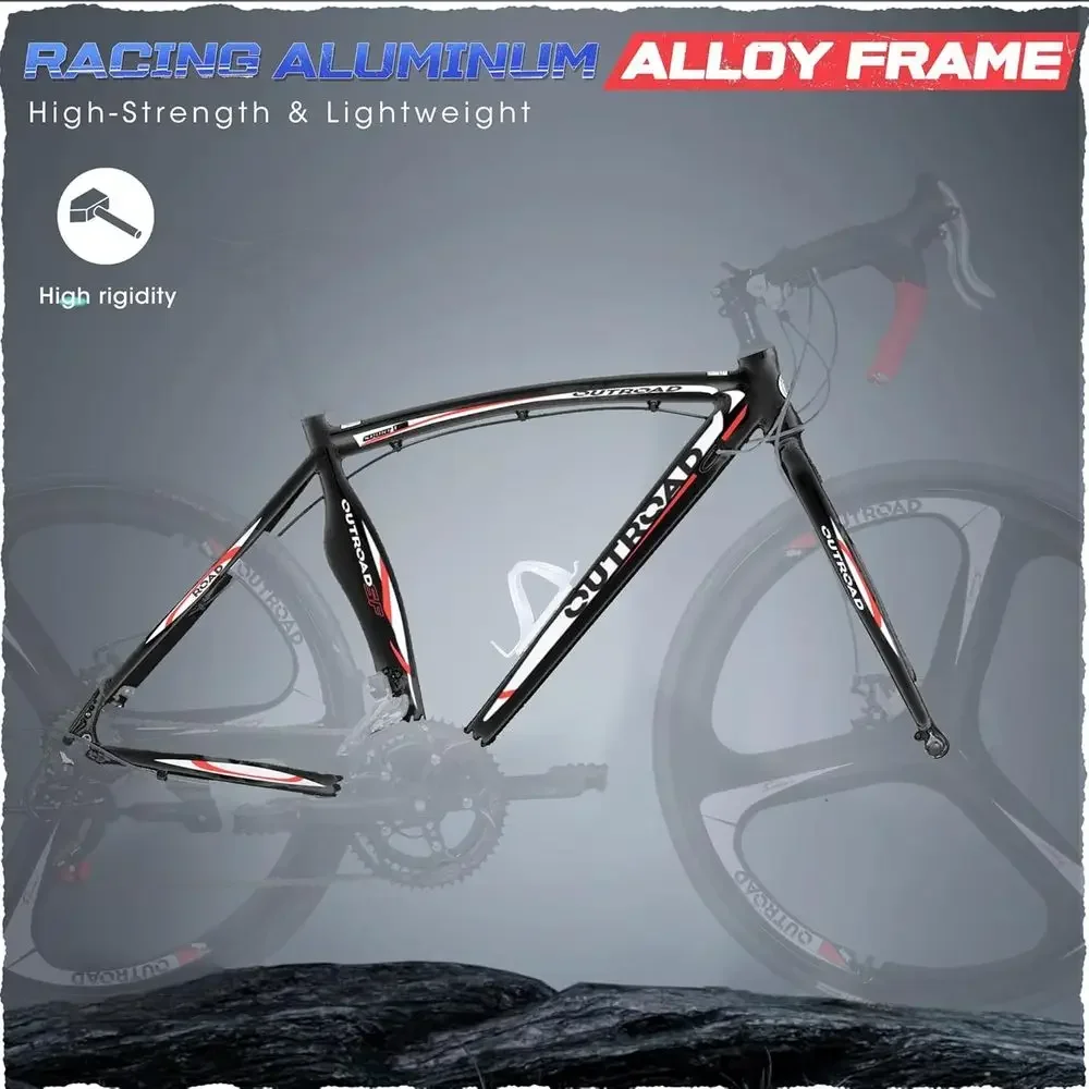 14/21 Speed Road Bike, 700C Wheel Road Commuter ycle with Dual Disc/V Brakes, Light Alloy e, Adult aster Racing Bike or Men and
