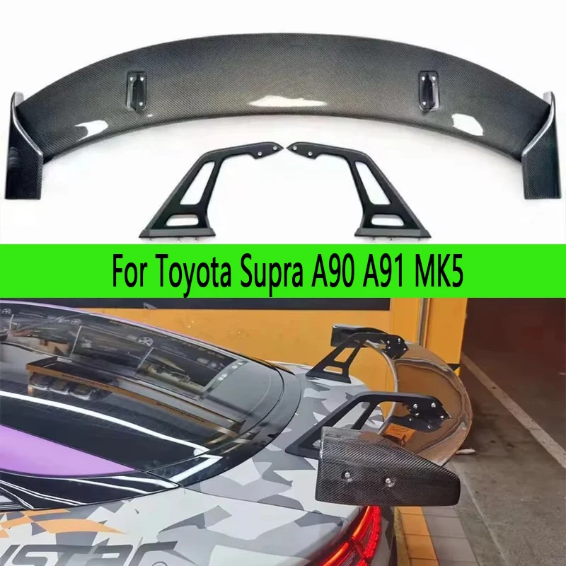 

For Toyota Supra A90 A91 MK5 2019+ Carbon Fiber Tail fins Rear Trunk Spoiler Guide Wing Rear Wing Upgrade body kit Auto Parts