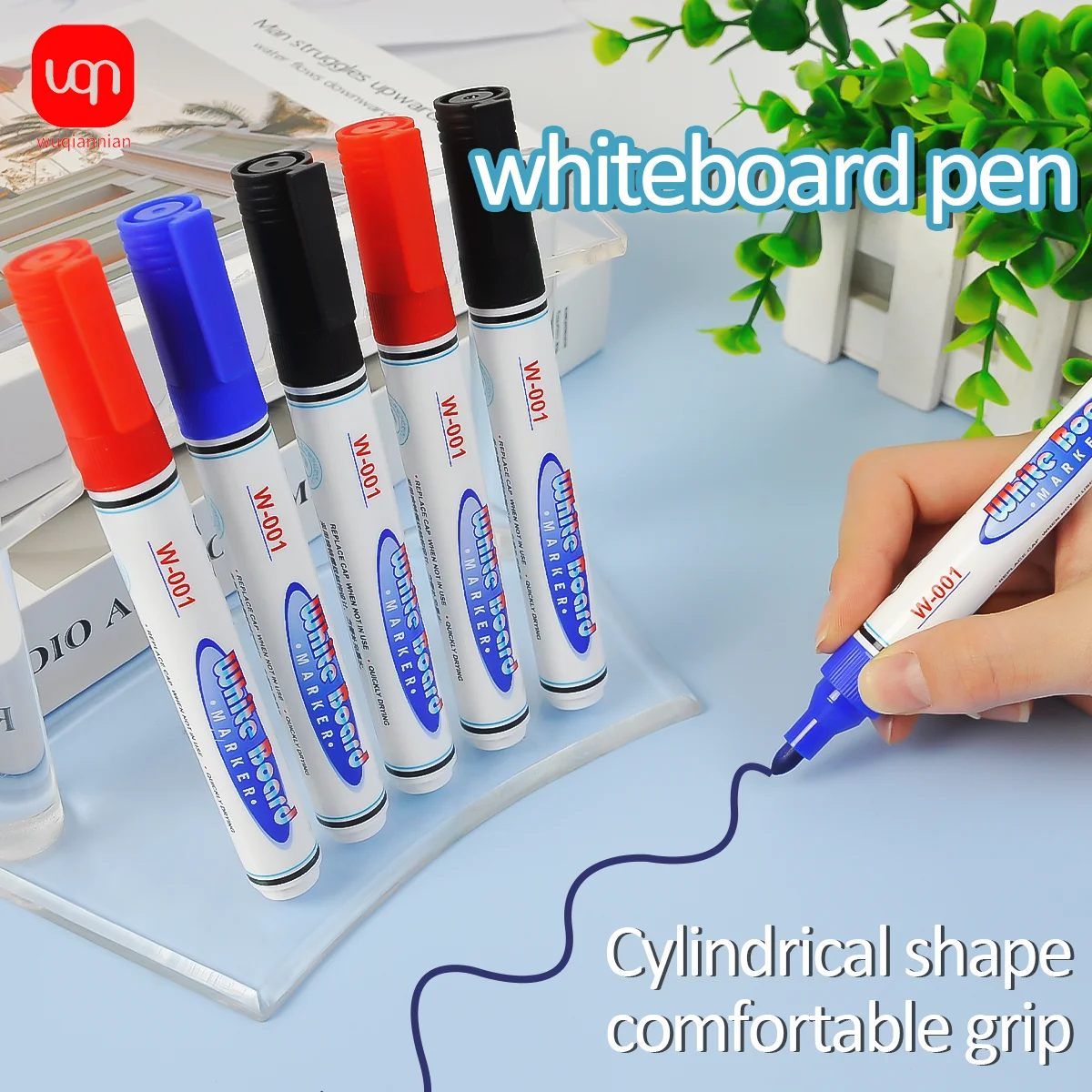 Picture 5: WQN 3/6/12PCS High-Quality Whiteboard Markers Smooth Writing Black/Red/Blue Ink Multifunctional Pens for School Supplies