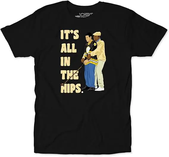 Happy Gilmore It's All In The HIPS Chubbs Peterson 90S Golf Comedy Movie T-Shirt 100% Cotton Trendy Y2K Short-Sleeve Tee – Soft, Quick-Drying,  Wrinkle Resistant Light Cotton Graphic Tshirt Soft Stretchy Casual Summer Short Sleeve