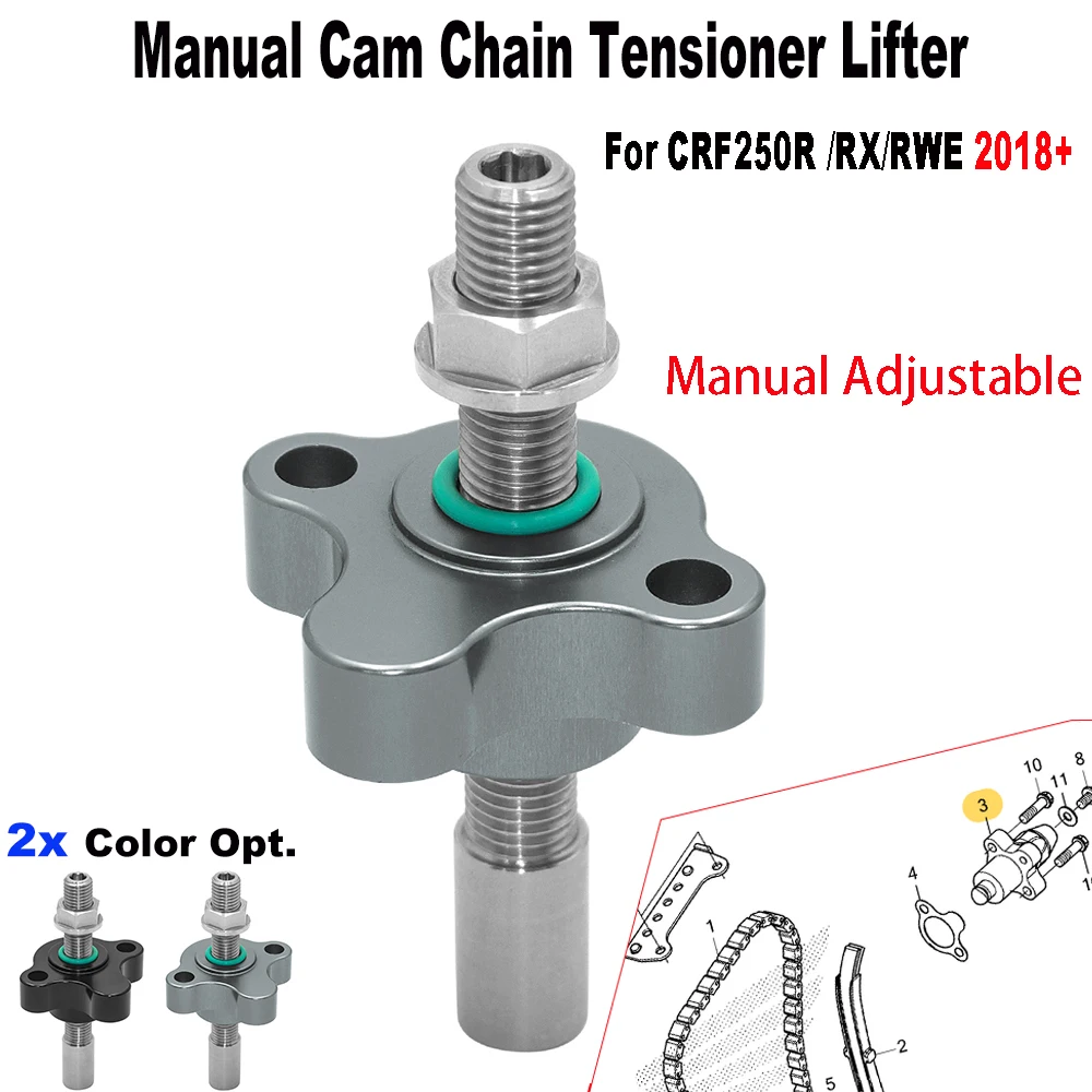For Honda CRF250R CRF 250RX 250RWE 2018-2026 Manual Cam Timing Chain Tensioner Lifter Adjustable Tensioner Ref. OE 14520-K95-A21