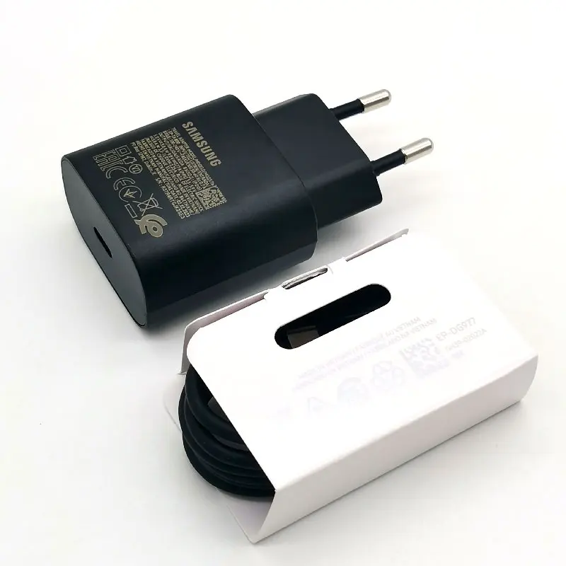 Cargador Superrápido Samsung de 25W PD con Cable Tipo C para Galaxy Z Flip Fold 6 5 4 3 2 S20 S21 S22 S23 S24 Note 20 Ultra