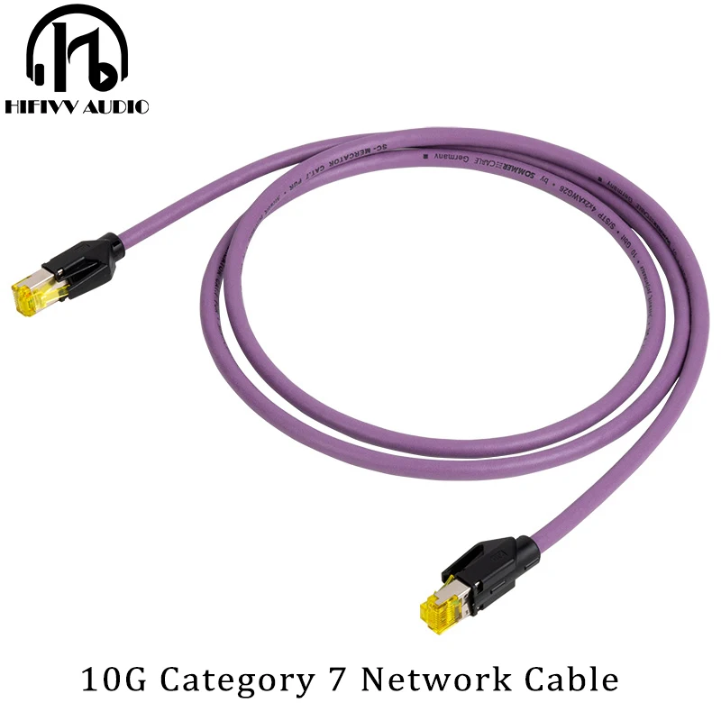 OFC Category 7 Network Cable Of Gold-plating RJ45 Connector For HIFI Audio 10 Gigabit Audio Network Switch Data Wire