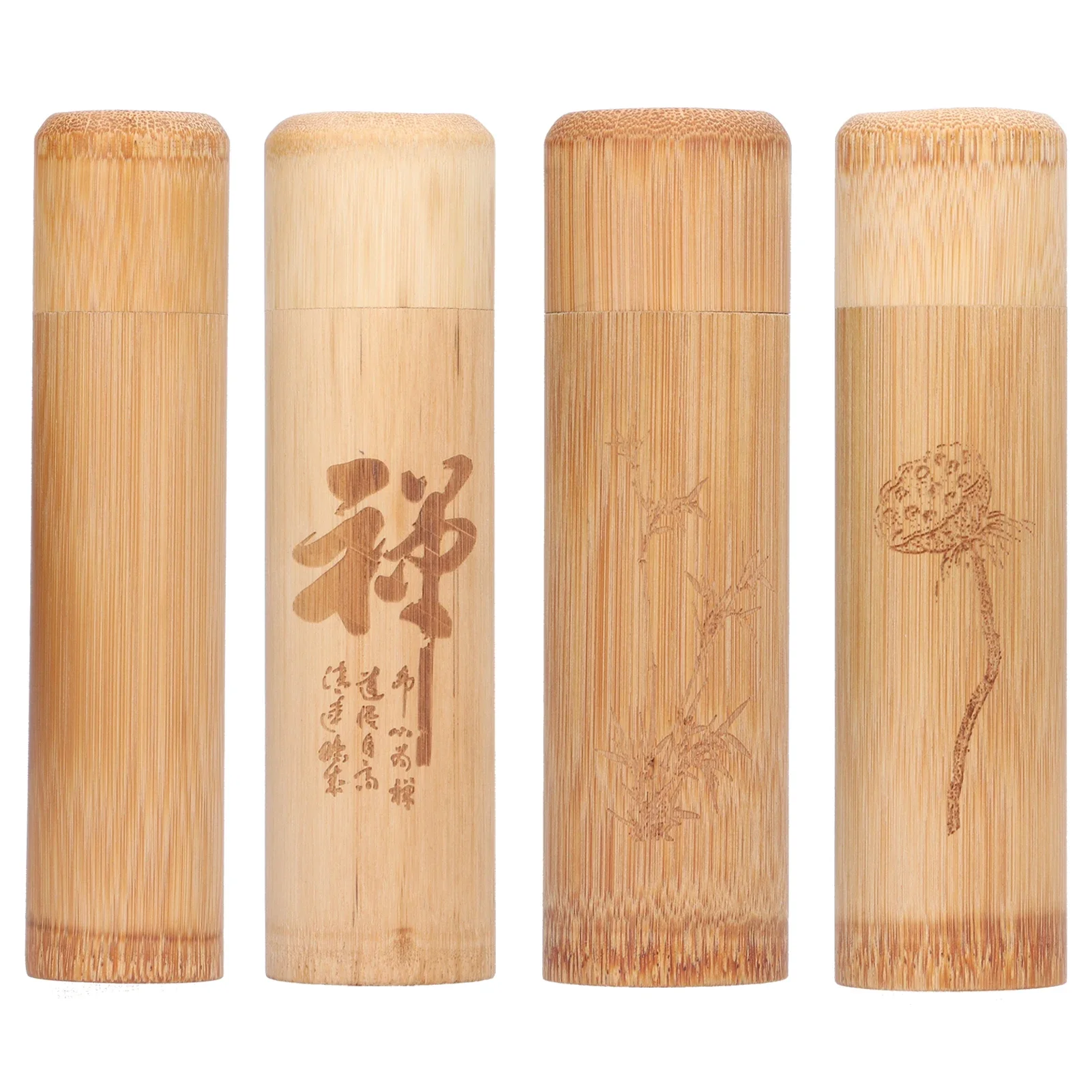 Tea Box Round Bamboo Tea Canister Portable Tea Storage Container Box Holder for Tea Coffee Beans Nuts Home Office Bamboo Tea Jar