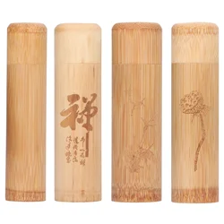 Tea Box Round Bamboo Tea Canister Portable Tea Storage Container Box Holder for Tea Coffee Beans Nuts Home Office Bamboo Tea Jar